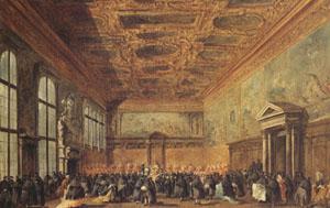 Francesco Guardi rThe Doge Grants an Andience in the Sala del Collegin in the Ducal Palace (mk05) Sweden oil painting art